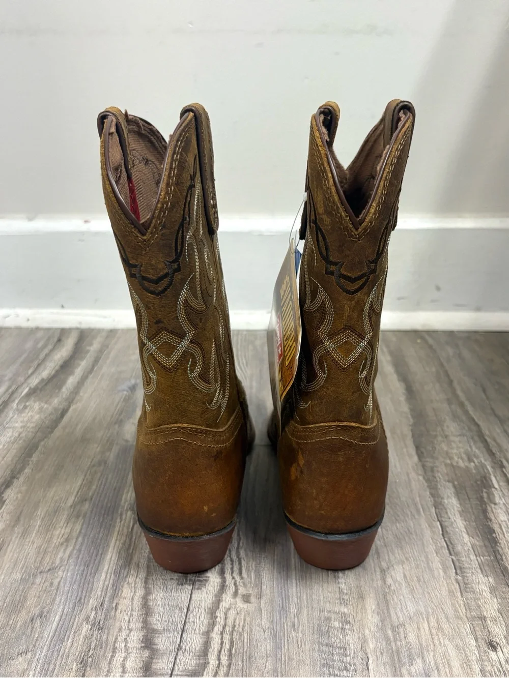 Tony Lama Brown Kids Western Pull-On Boots